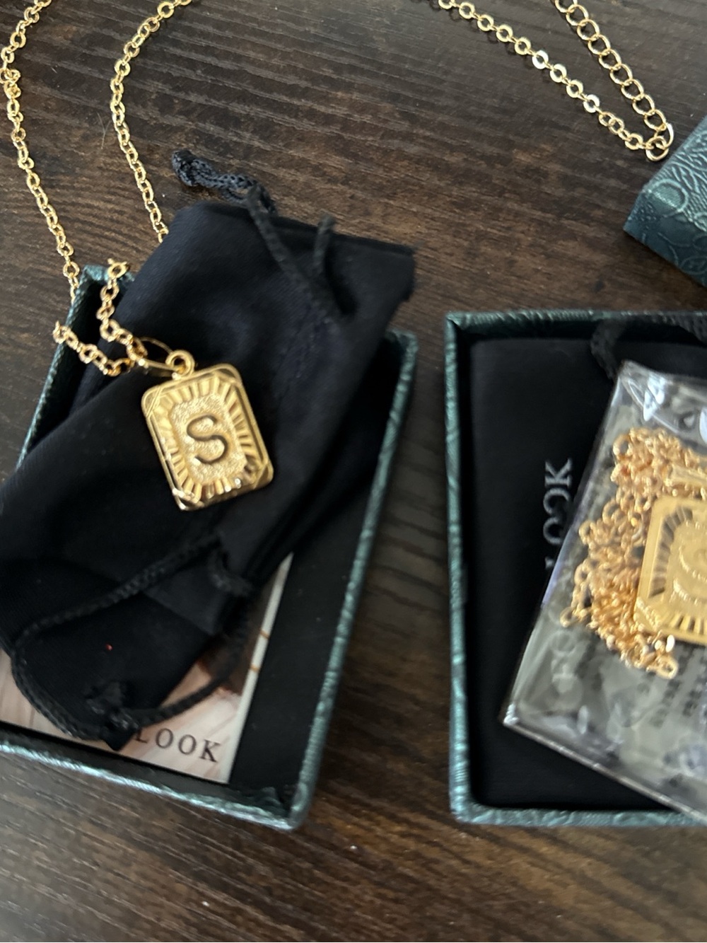 Gold Initial 'S' Pendant Necklace - Gold Letter Charm